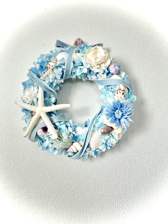 NEW★海色リース⑥珊瑚や貝殻たっぷりのマリンリース★ 9枚目の画像