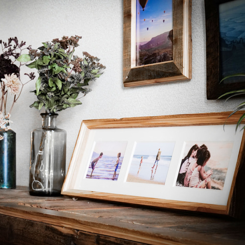 受注製作｜ウッドファミリーフレーム｜横写真 】｜家族写真｜写真立て