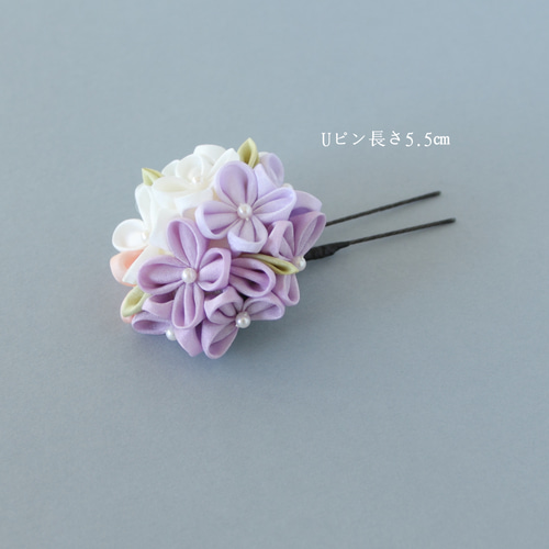 想像を超えての つまみ細工 シルクの紫陽花かんざし かんざし 通販 はなしずく ヘアアクセサリー