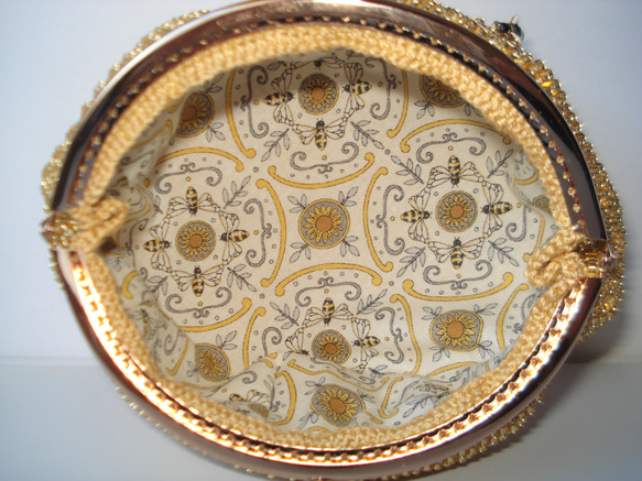 Beaded Pouch ---Honey & Honeybee-- (XL) 5枚目の画像