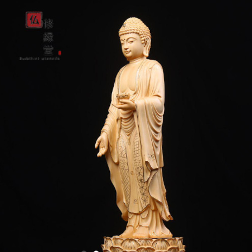 阿弥陀如来立像 4.5寸 #458B ◇白檀 木彫 仏像 - メルカリ|彫刻 阿弥陀如来立像 4.5寸 #458B ◇白檀 木彫 仏像 - メルカリ|彫刻