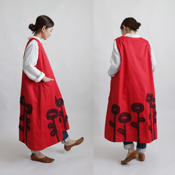 ラスト2 最終SALE 109cm 花畑かぶるだけワンピース