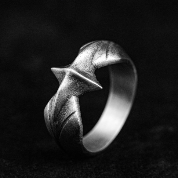 925 スターリングシルバー 星の指輪リング、流星の指輪、シンプルなシルバージュエリー 2枚目の画像