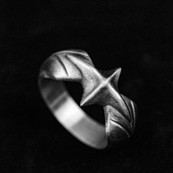 925 スターリングシルバー 星の指輪リング、流星の指輪、シンプルなシルバージュエリー 1枚目の画像