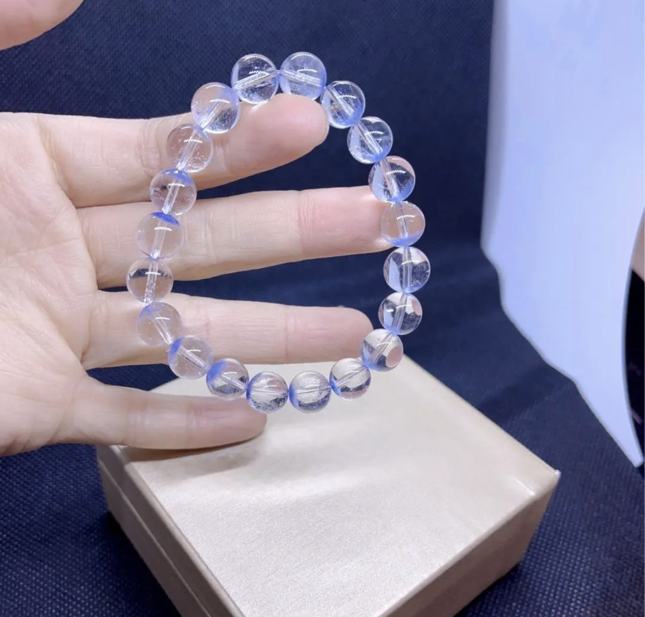 お取り寄せ 9.5mm 天然無処理 デュモルチェライトインクォーツ