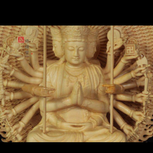 最高級 木彫り 仏像 千手観音菩薩座像 彫刻 一刀彫 天然木檜材 最高級 木彫り 仏像 千手観音菩薩座像 彫刻 一刀彫 天然木檜材 F