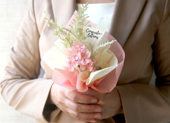 まとめ買いがお得!  卒業 結婚式 桜のミニブーケ -Artificial flower- 1枚目の画像