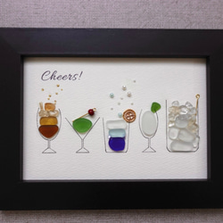 （お得な特別割引価格） シーグラスアート 「カクテル」 絵画 kanny-mac 通販 15261666 その他