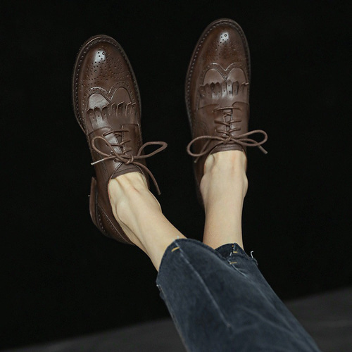 オックスフォードシューズ レディース レースアップ マニッシュ