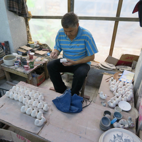 メキシコ/トナラ焼き】Xochilquetzal工房のトナラ焼き絵皿(魚・ブルー