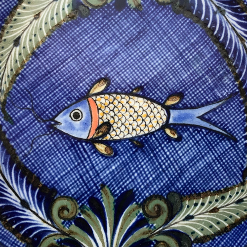 メキシコ/トナラ焼き】Xochilquetzal工房のトナラ焼き絵皿(魚