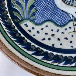 Xochilquetzal工房のトナラ焼き絵皿(サギ) 7枚目の画像