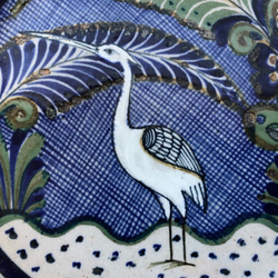 Xochilquetzal工房のトナラ焼き絵皿(サギ) 3枚目の画像