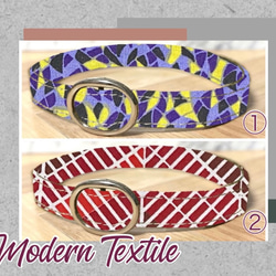 modern textile＊迷子札付＊フルオーダーの軽い首輪 1枚目の画像