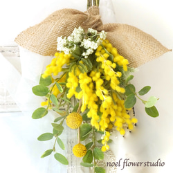 SOLD OUT ミモザのナチュラルスワッグ(送料無料)《完売しました》 1枚目の画像