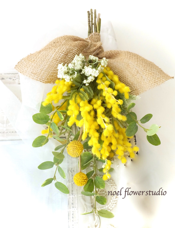 SOLD OUT ミモザのナチュラルスワッグ(送料無料)《完売しました》 1枚目の画像