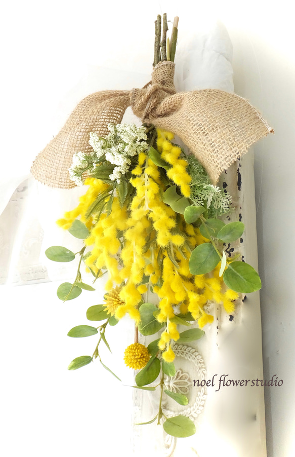 SOLD OUT ミモザのナチュラルスワッグ(送料無料)《完売しました》 2枚目の画像