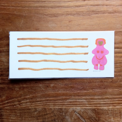 メッセージカード　一筆箋　縄文土器　ピンク　5枚セット 1枚目の画像