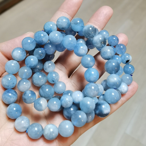 とても綺麗 ディープブルーアクアマリン ブレスレット 9