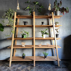 5段オープンラック】 店舗什器 ディスプレイ 無垢材 サイズオーダー