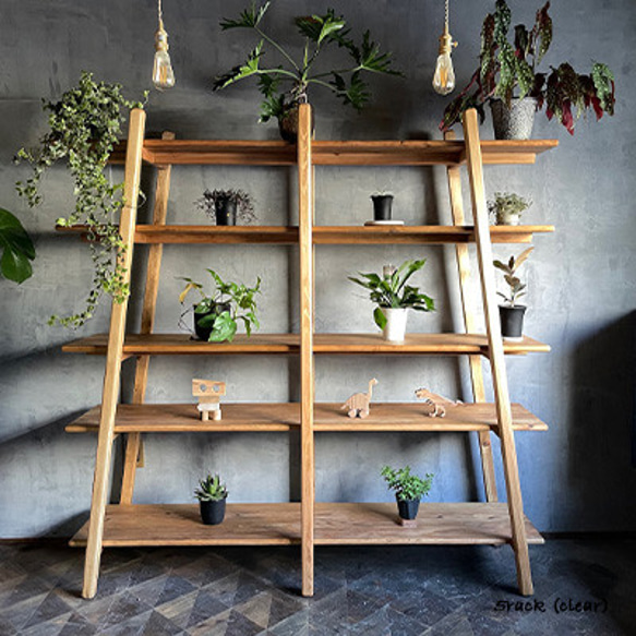 5段オープンラック】 店舗什器 ディスプレイ 無垢材 サイズオーダー