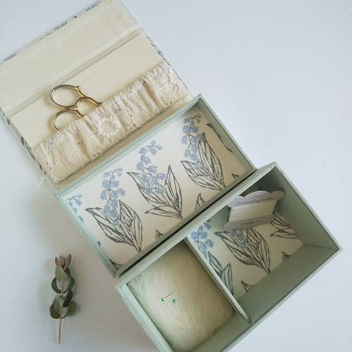 裁縫箱 すずらん ミュゲ ヴィクトリアン カルトナージュ ハンドメイド