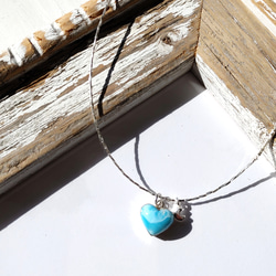 ♡Heart larimar mermaid necklace All silver925♡ハイクオリティハートラリマー 6枚目の画像