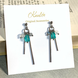 ♡クローバー ピアス カルセドニー♡ 幸せのクローバーピアス 9.5mm（カルセドニー）【高品質！送料