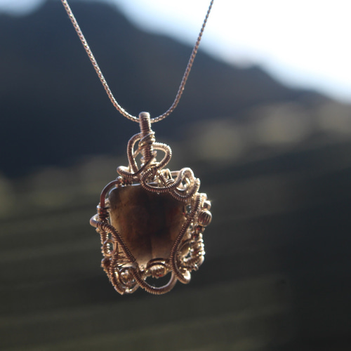 ラブラドライト ワイヤーラッピング ペンダント ラブラドライト ペンダントトップ ワイヤーラッピング ネックレス