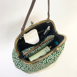 イベントでの必需品のがま口バッグ（財布）：緑唐草セット 8枚目の画像
