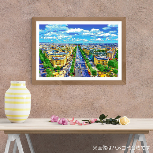 フランス購入☆油彩画 パリの風景 シャンゼリゼ通り 斉藤 要 『マロニエの道』 油絵・油彩画 F4(4号) 絵画 肉筆