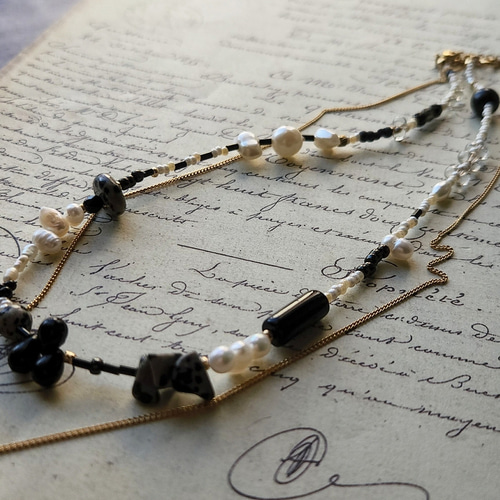 色にこだわったヴィンテージビーズネックレス 重ね着けセット♡選べる  