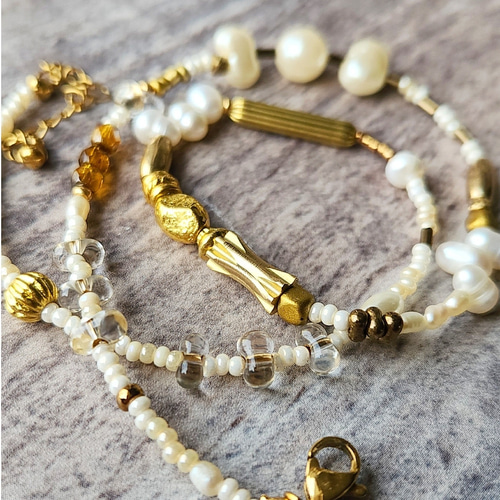 色にこだわったヴィンテージビーズネックレス 重ね着けセット♡選べる  