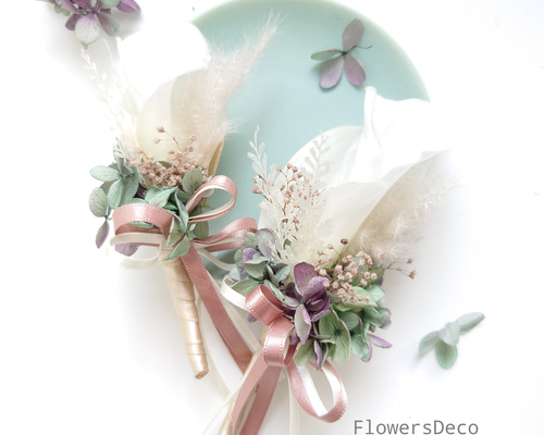 フラワー様 リクエスト まとめ商品 カラーガーデンset【コサージュ】プリザーブド&ドライフラワー