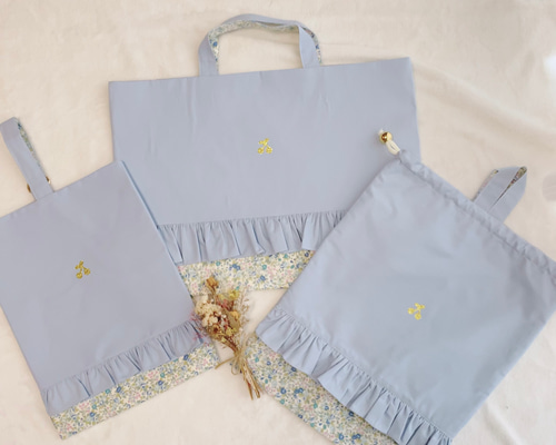 【♡wanwan♡様】リバティ　レッスンバッグ　お着替え袋　ワッペン付き uaix74_250110.jpg