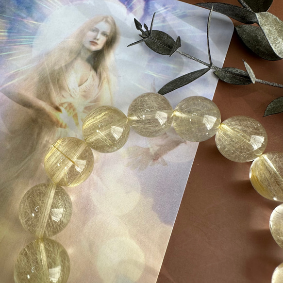 透明感・美品】ヴィーナスヘアルチルクォーツブレスレット115