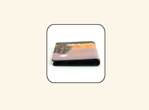 二つ折りパスケース/ICカードケース/カードケース【夢花月】（名入れ可） 9枚目の画像
