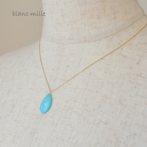 K18 スリーピングビューティーターコイズ ネックレス