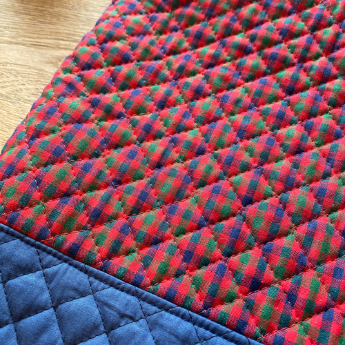 ハンドメイド オーダー レッスンバッグ キルティング 上履き入れ チェック ☆キルトの先生が製作☆【送料無料】レッスンバッグ 上履き入れ