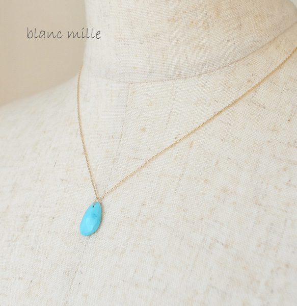 K18 18金ゴールドターコイズトルコ石ラピスラズリ誕生石ネックレス