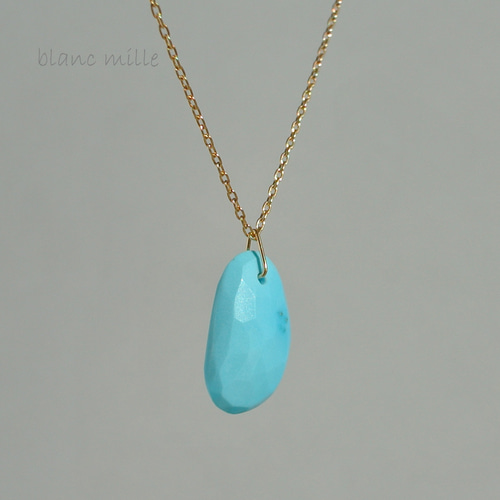 K18 スリーピングビューティーターコイズ ネックレス