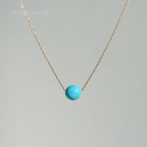 No.1884○*K18スリーピングビューティー ターコイズ 18金ゴールド