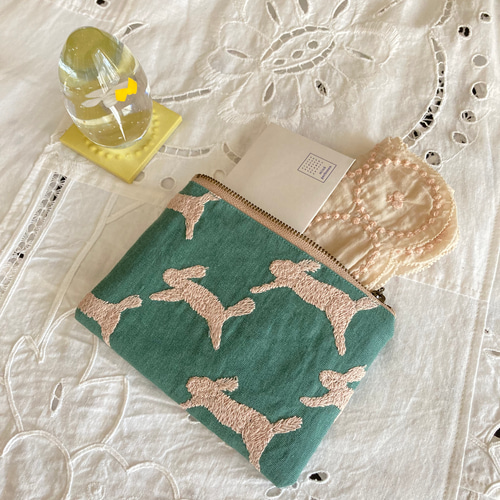 ラスト1点！ ミナペルホネン run run run ☆ ミニポーチ マスクケース  