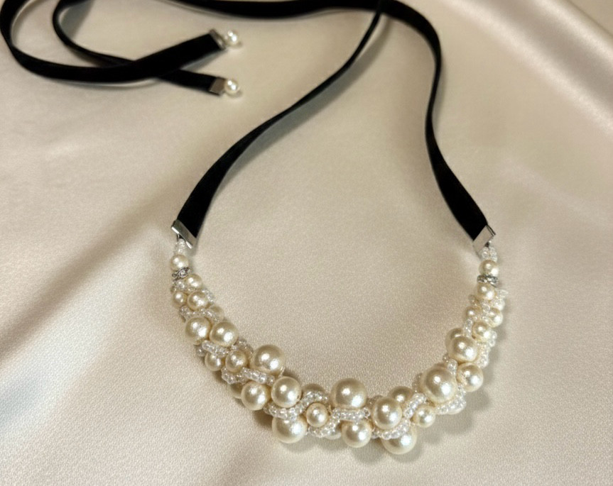 コットンパールボリュームネックレス