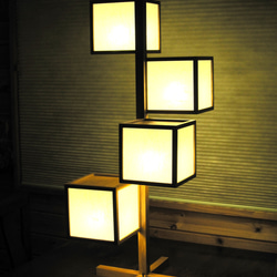 インテリア照明　螺旋行燈　S06U4-4　正６面体　フロアライト 2枚目の画像