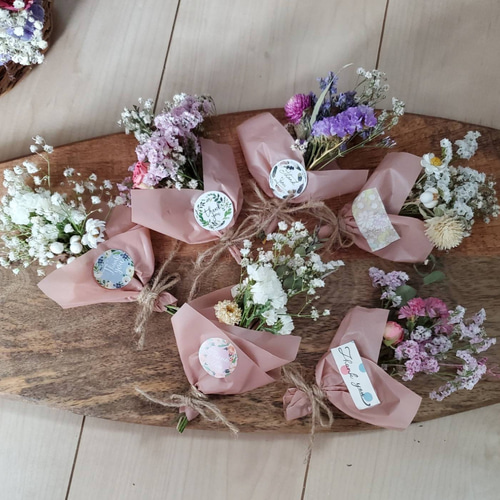 3個～ミニブーケ ミニ花束 ミニスワッグ 結婚式 席札 二次会 プチ