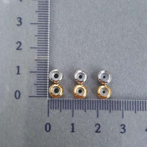 [4pcs] 6mm x 3mm サージカル ステンレス スライドボール 金属アレルギー対応 2枚目の画像