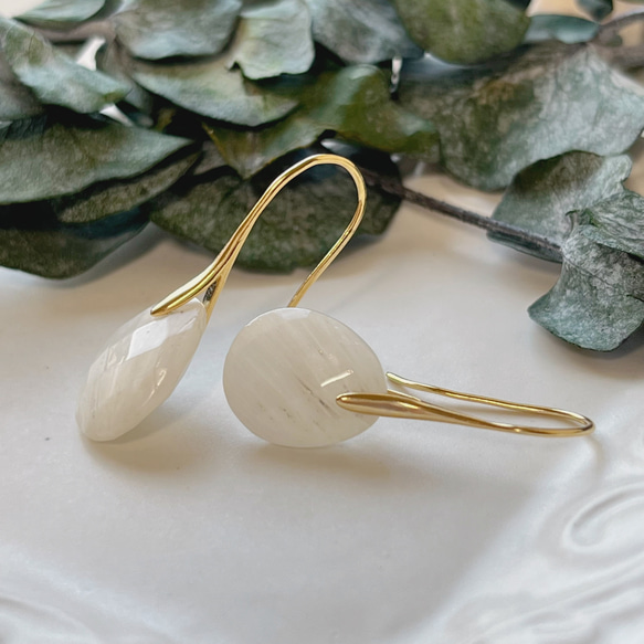 1点作品☺︎ コッパー枠カルサイトピアス イヤリングに変更可能☺︎ 1点