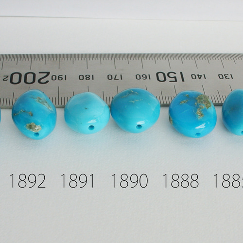 No.1888○*ターコイズ 18金革紐ネックレス○*K18 トルコ石 レザー