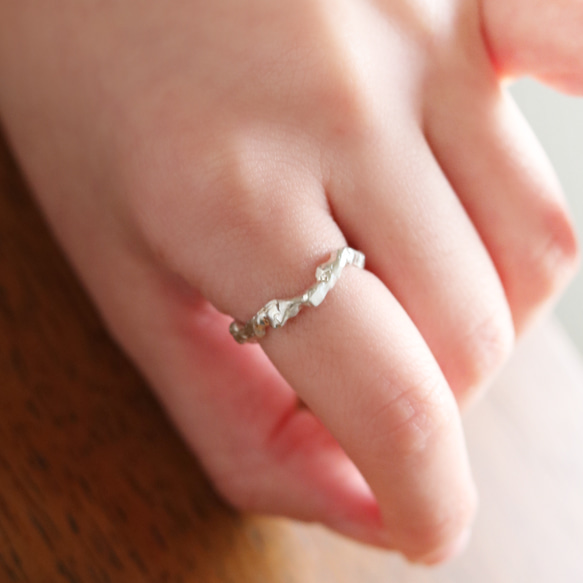 【二手 - 925銀】天然波浪紋銀戒指 第4張的照片